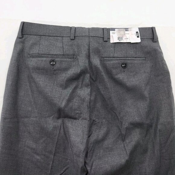 Van Heusen Gray Flat Front Trueman Dress Pants Mens Size 33W x 40L Stretch - Picture 4 of 5